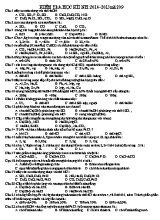 Kiểm tra học kì I năm học 2014 - 2015 - Mã 209